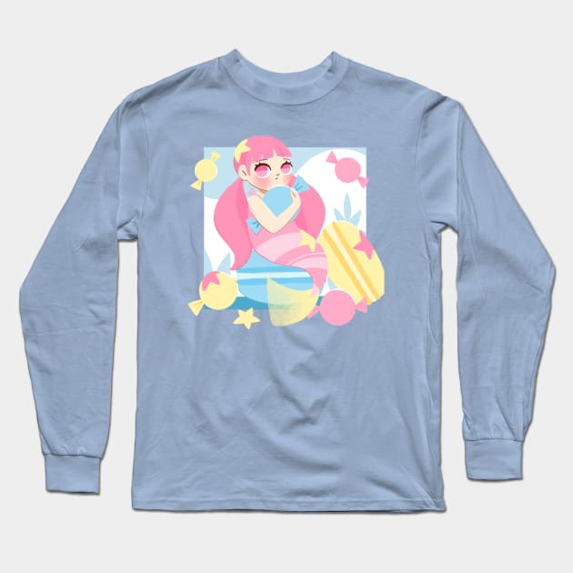 Candy Mermaid Long Sleeve T-Shirt by Lobomaravilha